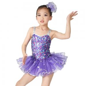 China Sequins Hem Tires Dress Girls Dance Costume Dresses Holograms Sequins Sweetheart Top With Sequins Straps on sale