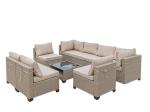 Rattan Corner Sofa Patio Set Modern Luxury Cut Aluminum Frame Hotel Villa Home