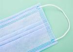 Disposable Blue Earloop Face Mask , Disposable Hospital Masks Adjustable Nose