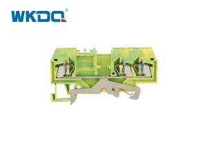 China 280-687 Yellow Green Spring Cage Feed Through Earthing Ground Terminal Blocks Din Rail on sale