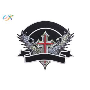 Polyester Fabric Irregular Custom Motorcycle Patches Embroidered Logo
