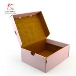 1pc Pink Corrugated Shoe Box Packaging CMYK Pantone With Kraft Inside