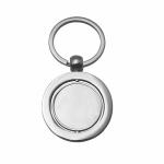 Custom Promotional Rotating Blank Metal Car Keyring Round Shape Zinc Alloy