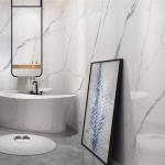 9mm White Glazed Porcelain Residential / Commercial Floor Tile With PEI Rating 4