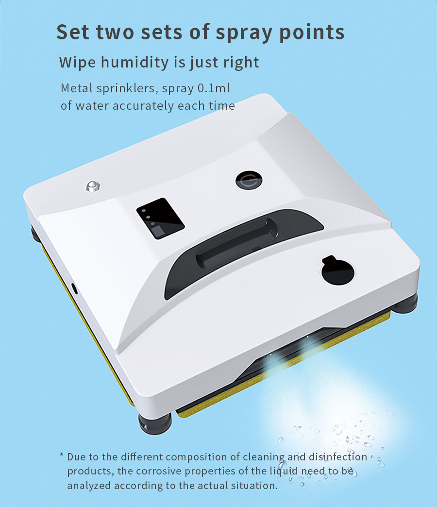Rise Window Cleaning Robot Noise 65dB Cleaning Speed 3.5 Mins/m2 Household Vacuum US Plug