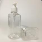 PET Pump Bottle With Pink Cap For Recyclable Skin Care