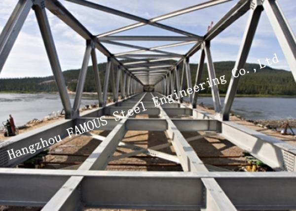 Prefabricated Q355 Steel Modular Galvanized Steel Bailey Bridge For Traffic