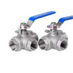 T Type 3 Way Stainless Steel Ball Valve with Female Thread Customizable 30 Day