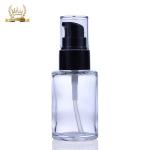 Empty Clear Black Pump Lotion Bottle Liquid Foundation Packaging Glass Bottle