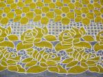Cotton Yellow Polyester Lace Fabric Floral with Eco-friendly Dyeing(CY-DK0032)