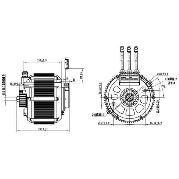 Low Torque Fluctuation 5kW PMSM For Electric Motorcycle