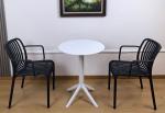 Retro Plastic Patio Dining Chairs Stackable Bistro Armchair High Back
