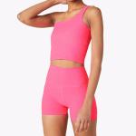 87% Polyester Cropped Biker Shorts Sets Moisture Wicking 4 Way Stretch