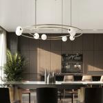 Modern Electroplate Iron White G9 Pendant Light Pearl Black Brushed