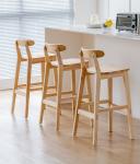 Vintage Style High Chair Bar Stool with Solid Wood Material LL-C34