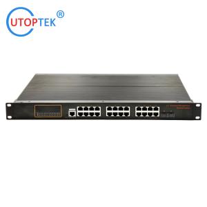 Wholesale 19'' 1U RACK L2 Managed Industrial 2x1000M SFP+24x10/100/1000M RJ45 POE+1xConsole, POE Network switch -40 ~+85 ℃ from china suppliers