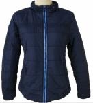 2 Color Womens Warm Padded Winter Coats Black Or Blue With Two Side Pockets