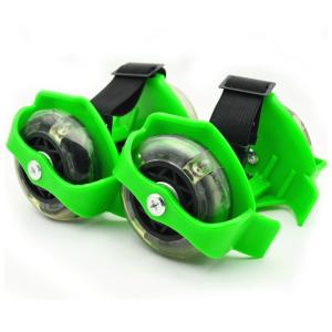 Wholesale YOBANG Green Adjustable Two Wheels Skate Shoes Flashing Heel Wheels Clip on Skates from china suppliers