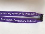 Custom Printing Polyester Silk Screen Lanyards / Id Badge Lanyard Flat Style