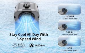 Wholesale Socool 10000mAh Multifunction Wearable Fans Portable USB Emergency Power Supply Fan with SOS LED Light from china suppliers