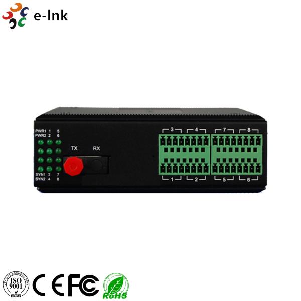 DIN Rail 1Ch Contact Closure Ethernet To Fiber Media Converter FC / SM Dual
