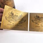 Eco Friendly Texture Art Paper Wine Label Custom Embossed Gold Foil Stamping