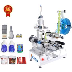 Wholesale CE Labeling Speed FK616 Small Semi Automatic Manual Square Flat Bottle Labeling Machine from china suppliers
