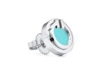 ODM Turquoise Circle Earrings , Dia 9.65mm 18k Turquoise Earrings 2.37g Weight