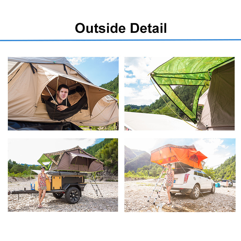 4x4 Rainproof Fabric Aluminum Travel Camping Suv Car Soft Shell Rooftop Roof Top Tent with Skylight