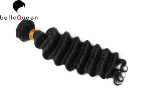 Natural Black Deep Wave 6A Remy Hair Weft 100 Percent Human Hair Extensions For