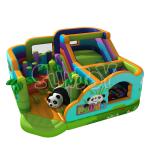 Panda Amusement Park Inflatable Fun City With Air Blower