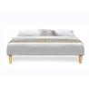 Buy cheap Light Gray Linen Soft Upholstered Bed Frame Without Headboard from wholesalers