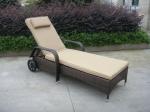 Comfortable All Weather Mobile Rattan Sun Lounger With Wheel