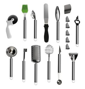 Wholesale Robust Stainless Steel Kitchen Utensil Sets , 18pcs Rustproof Kitchen Tool Kit from china suppliers