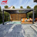 Waterproof Motorized Aluminum Pergola for Wall-mounted Installation in Swimming