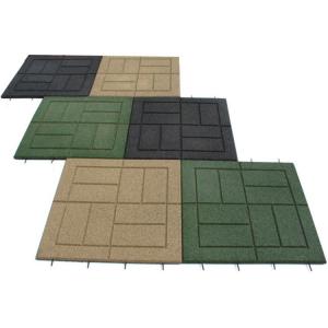 Wholesale Recycled SBR Rubber And EPDM Rubber Outdoor Rubber Paver Tiles Outdoor Pavers, Interlocking Tiles: 24 X 24 X 3/4 from china suppliers