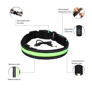 Wholesale Inflatable Smart LED Dog Collar / Custom Nylon Flashing Dog Leashes from china suppliers