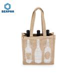 Flat Bottom Zipper Portable Recycled Cotton Jute Bag