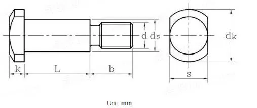 DIN1445 Clevis Pins with Head and Threaded Portion T-Head Bolts