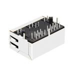 LPJ26204ABNL 10/100 Base-T 8p8c Tab Down Green/Yellow LED 1x2 Port RJ45 Jack