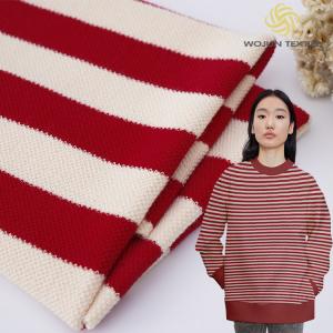 Wholesale Pique Yarn Dyed Knit Fabric 320g Red And White Soft Striped Terry Cloth from china suppliers