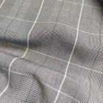 90% Polyester 10% Spandex Medium Weight Check Yarn Dyed Suit Fabric