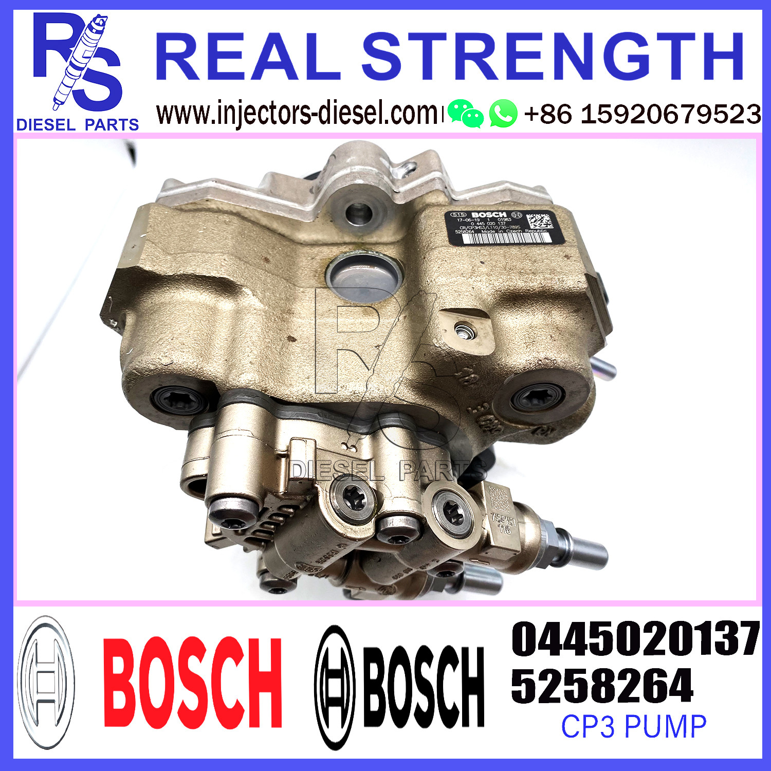 Diesel Engine Parts High Pressure Fuel Injection Pump 5258264/0445020137/4983836