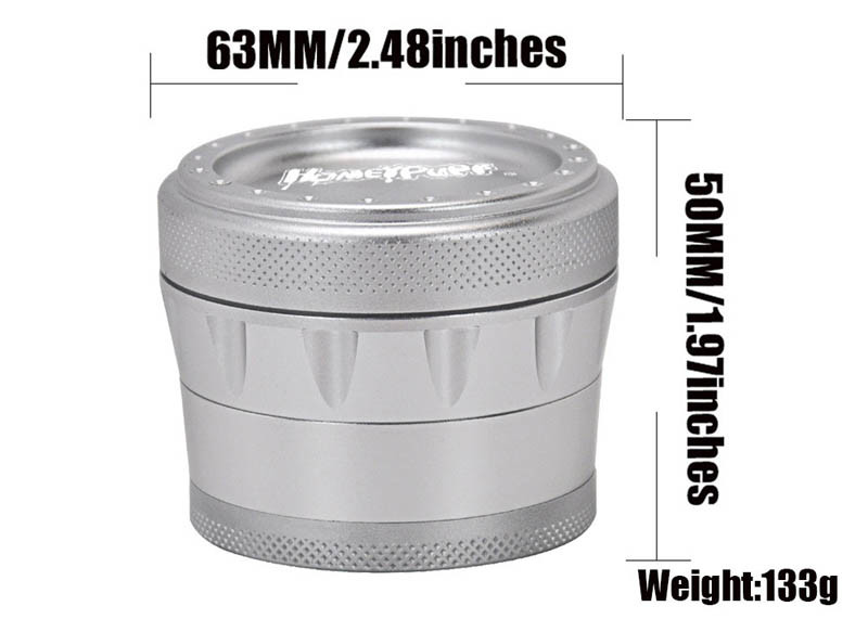 63mm Four Layer Premium Herb Grinder Aluminum Alloy 133g Light Weight