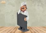 Antique Polyresin Chef Figurines Mini Wooden Chalkboards Resin Chef Tabletop