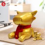 Electroplate Golden Plastic Cow Piggy Bank Money Box ASTM F963 Certification ODM
