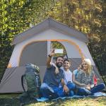 HIKERGARDEN 6 Person Camping Tent - Portable Easy Set Up Family Tent for Camp,