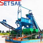 Injection Pump Power 7.5kw-50kw Chain Bucket River Gold Mining Dredge Machinery