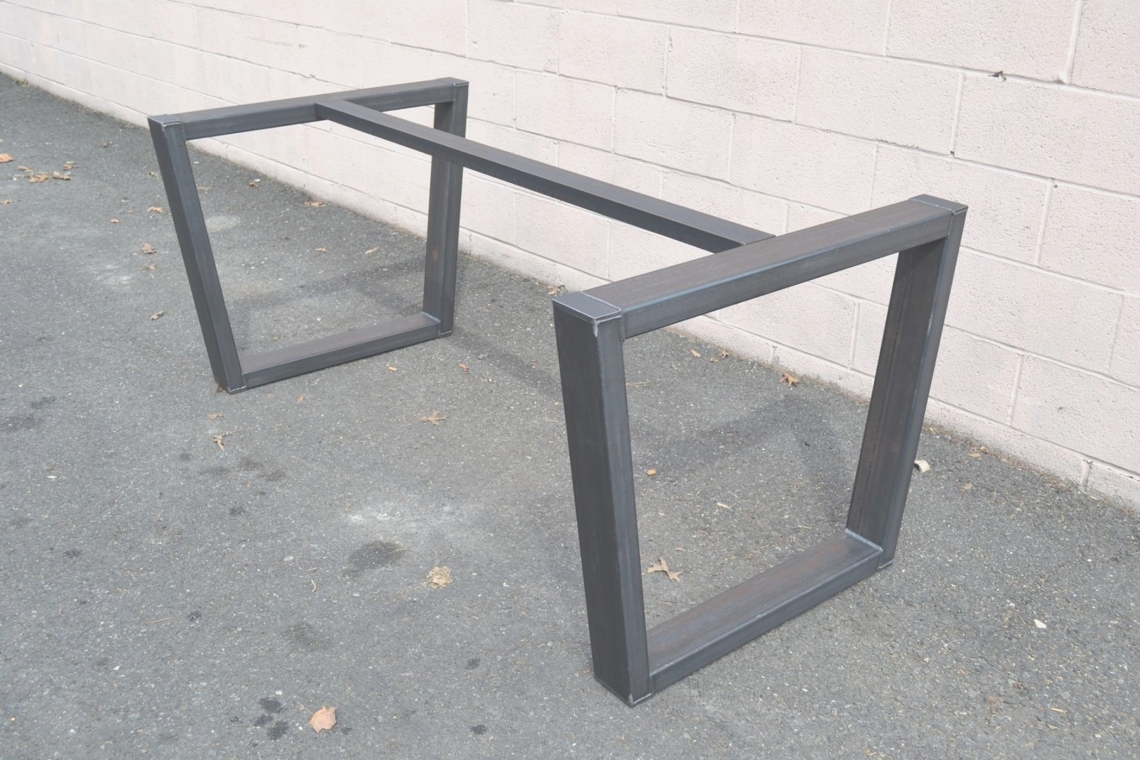 Customizes Table Bases Made of Stainless Steel Tubing in Brushed Finish for on Tables
