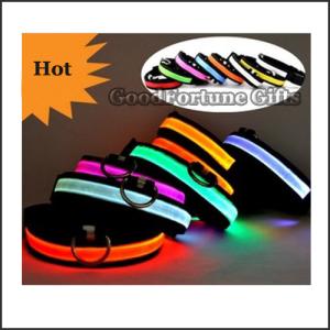 Wholesale High Brightness Rechargeable Flashing Dog Collar Polyester Promotion Flashing Light Cat Collar from china suppliers